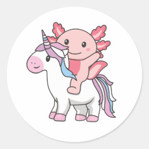 Intersex Flag Pride Lgbtq Axolotl on Unicorn Class Runder Aufkleber