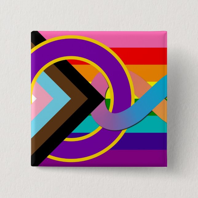 Intersex Neurodivergent Progressive Pride Flag Button (Vorderseite)