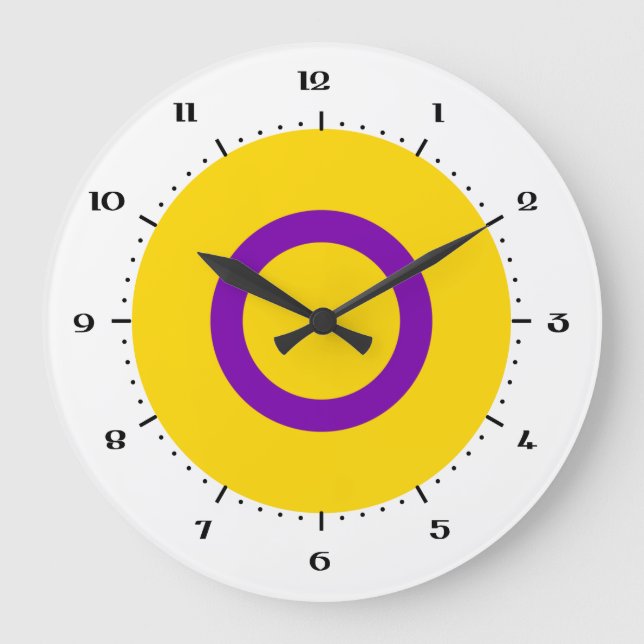 Intersex Pride Flag Große Uhr (Vorderseite)