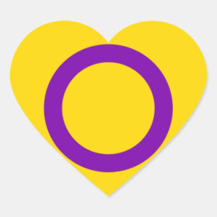 Intersex Pride Flag Herz-Aufkleber