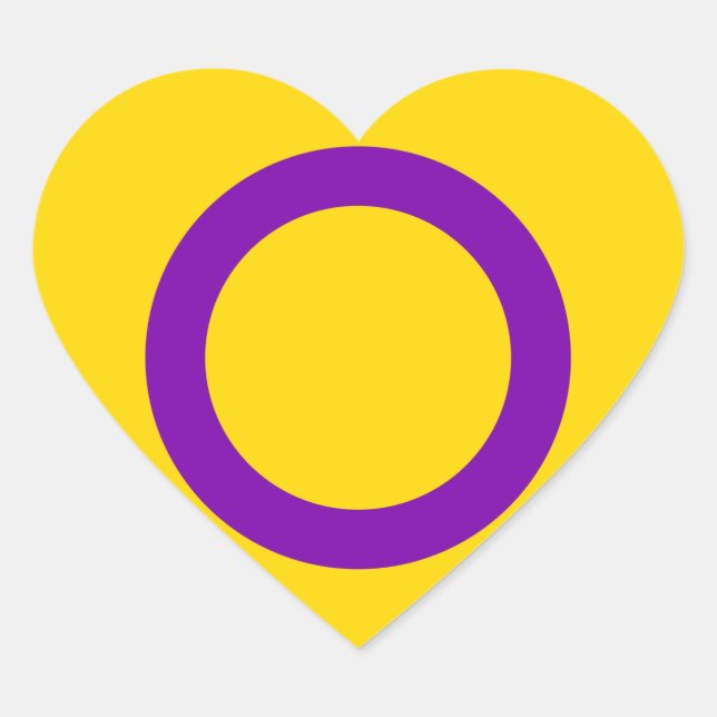 Intersex Pride Flag Herz-Aufkleber (Vorderseite)