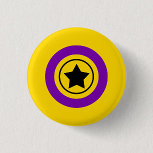 Intersex Pride Flag mit einem Stern in einem Kreis Button