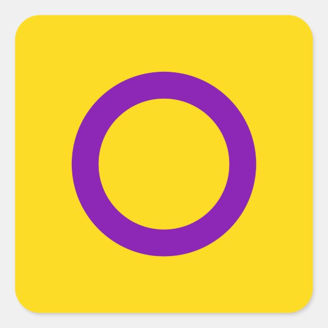 Intersex Pride Flag Quadratischer Aufkleber (Vorderseite)