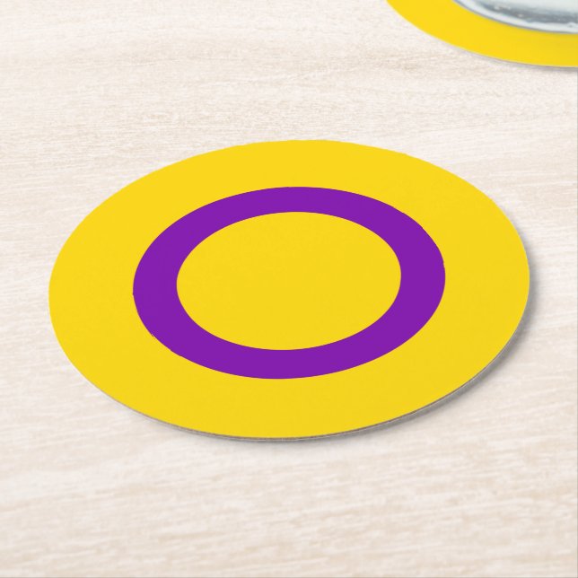 Intersex Pride Flag Runder Pappuntersetzer (Angewinkelt)