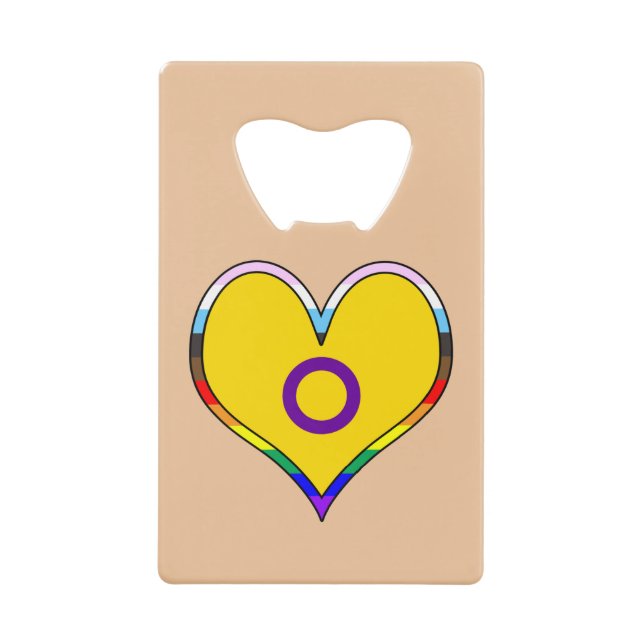 Intersex Pride Heart Credit Card Flaschenöffner (Vorderseite)