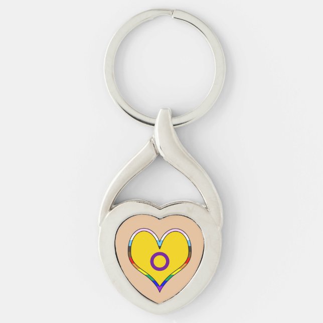 Intersex Pride Heart Keychain Schlüsselanhänger (Vorderseite)