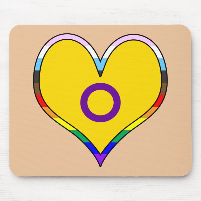 Intersex Pride Heart Mousepad (Vorne)
