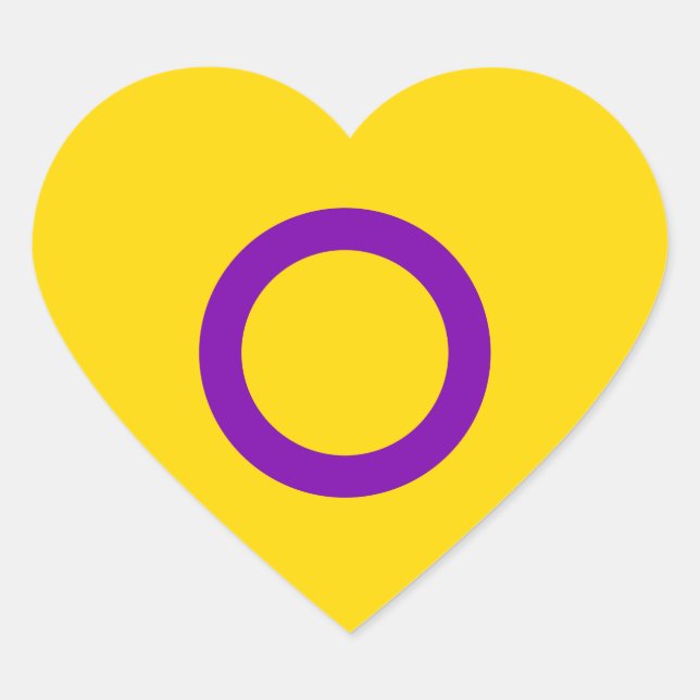 INTERSEX PRIDE Herz-Aufkleber (Vorderseite)