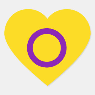 INTERSEX PRIDE Herz-Aufkleber