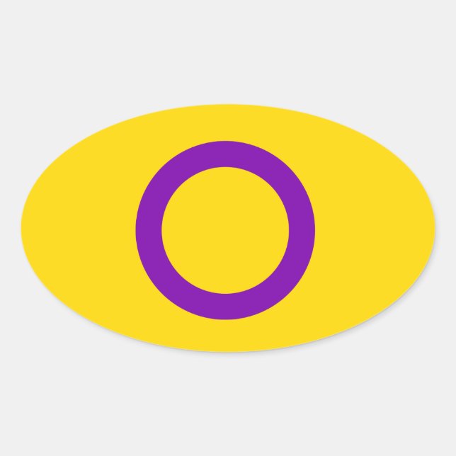 INTERSEX PRIDE OVALER AUFKLEBER (Vorderseite)