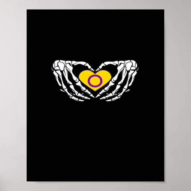 Intersex Pride Skeleton Halloween Goth Heart Class Poster (Vorne)