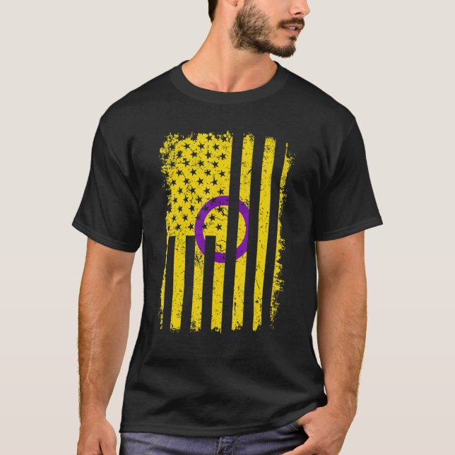 Intersex Pride US American Flag Liebe gewinnt Lgbt T-Shirt (Vorderseite)