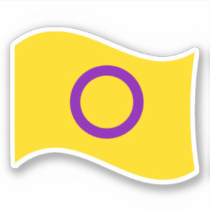 Intersex Pride Wavy Flag Aufkleber
