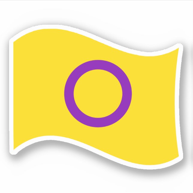 Intersex Pride Wavy Flag Aufkleber (Vorderseite)