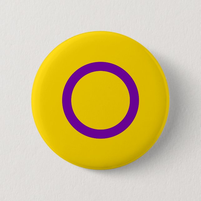 Intersex Pride Yellow Lila Circle Flag Button (Vorderseite)