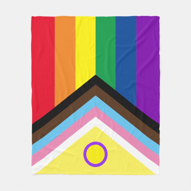 Intersex Progress Pride Flag Fleece Blanket (Vorderseite)