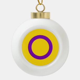 Intersex-Stolz-Flagge Keramik Kugel-Ornament