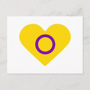 Intersex-Stolzflagge Herz Postkarte