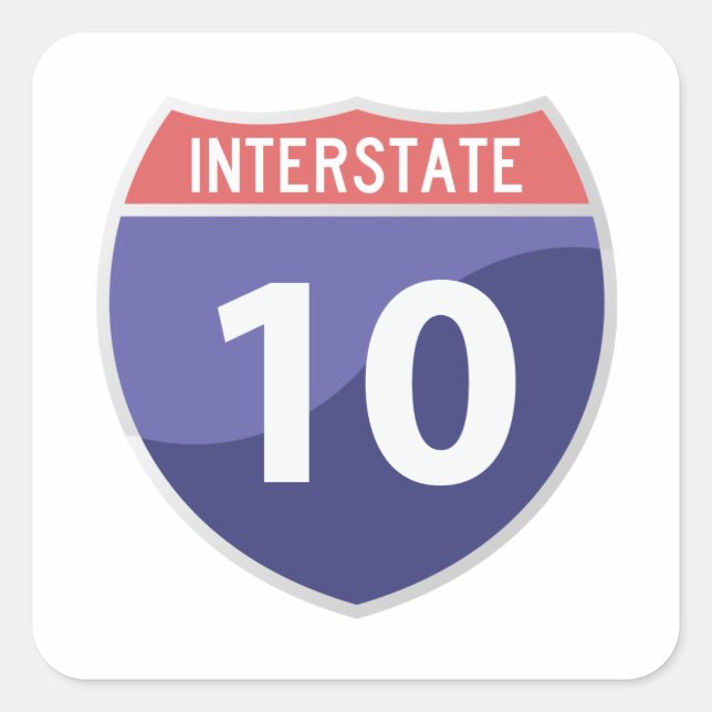 Interstate 10 (I-10) Road Trip Travel Sticker (Vorderseite)