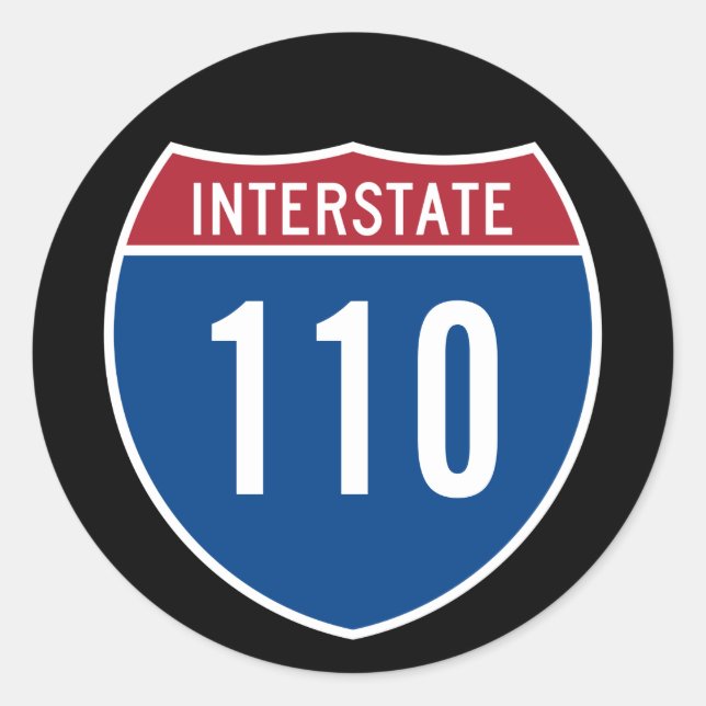 Interstate 110 runder aufkleber (Vorderseite)