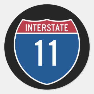Interstate 11 runder aufkleber