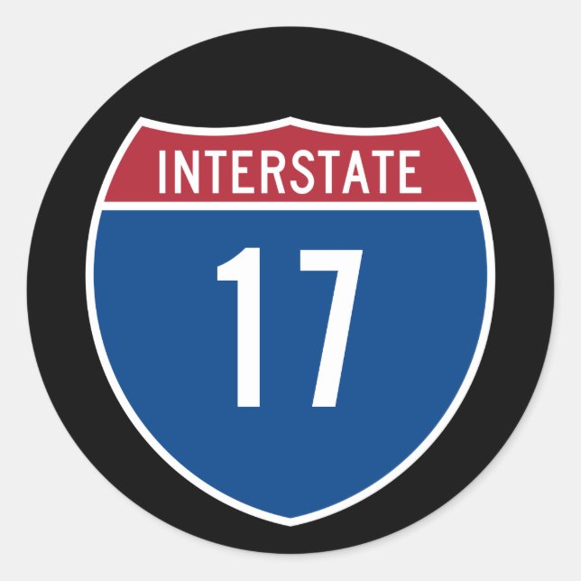 Interstate 17 runder aufkleber (Vorderseite)