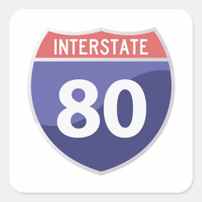 Interstate 80 (I-80) Road Trip Travel Sticker (Vorderseite)
