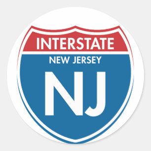 Interstate New Jersey NJ Runder Aufkleber