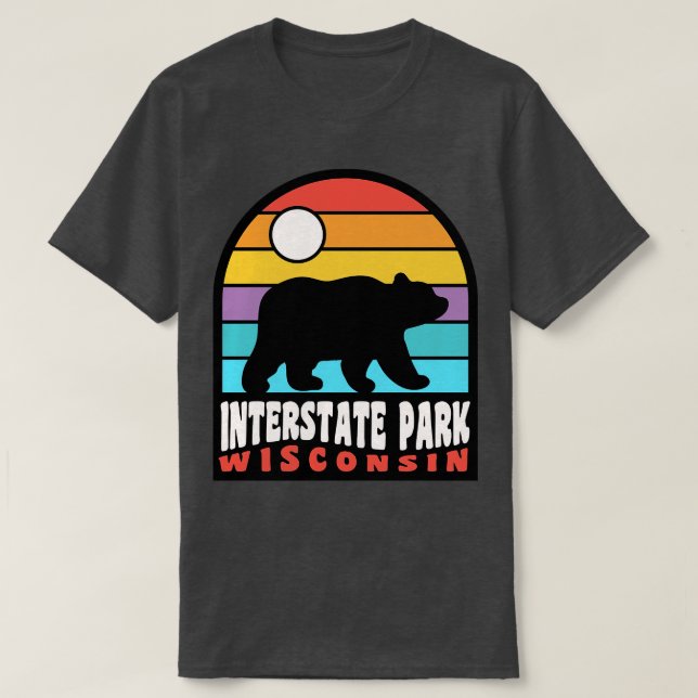 Interstate Park St Croix Falls Wisconsin Bear Retr T-Shirt (Design vorne)