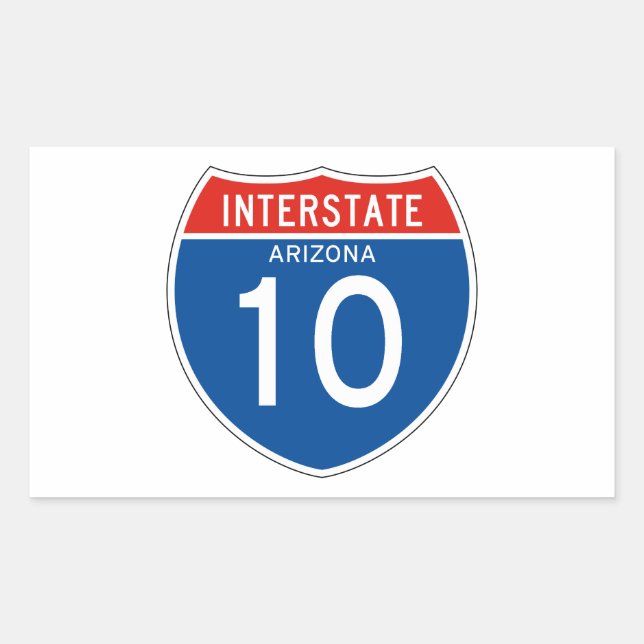 Interstate Sign 10 - Arizona Rechteckiger Aufkleber (Vorderseite)