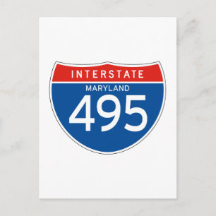 Interstate Sign 495 - Maryland Postkarte