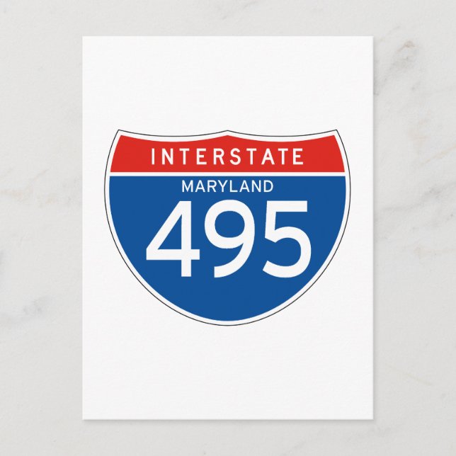 Interstate Sign 495 - Maryland Postkarte (Vorderseite)