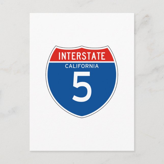 Interstate Sign 5 - Kalifornien Postkarte (Vorderseite)