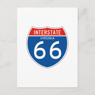 Interstate Sign 66 - Virginia Postkarte