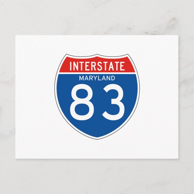 Interstate Sign 83 - Maryland Postkarte (Vorderseite)