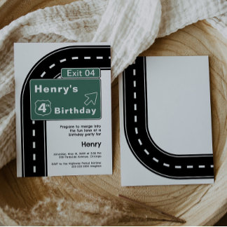Interstate Sign Birthday Einladung