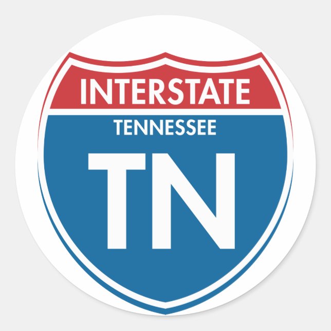 Interstate Tennessee TN Runder Aufkleber (Vorderseite)