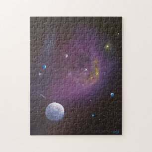 Interstellar Deep Space mit Planeten Puzzle