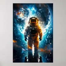 Interstellar Traveler Astronaut Earth Space Art