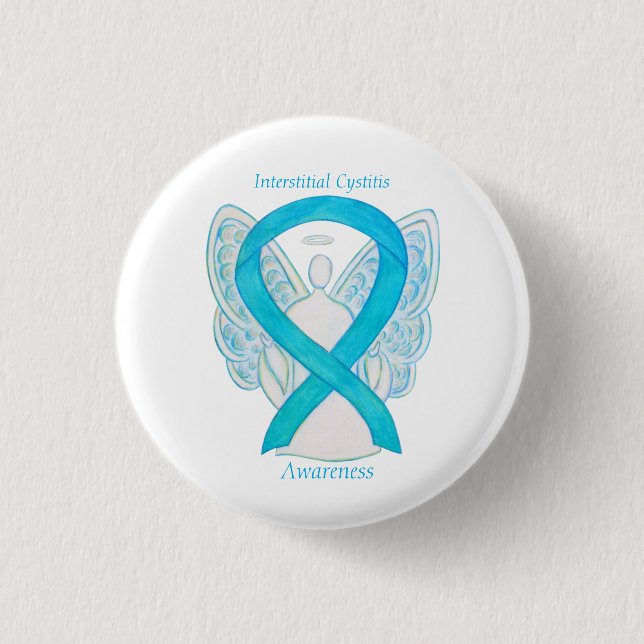 Interstitielle Cystitis Awareness Ribbon Angel But Button (Vorderseite)