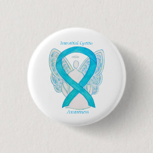 Interstitielle Cystitis Awareness Ribbon Angel But Button