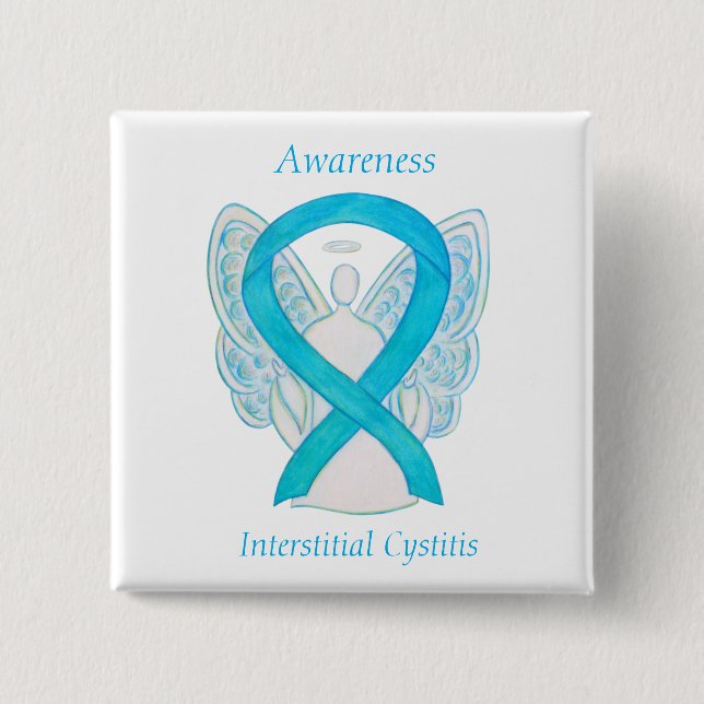 Interstitielle Cystitis Awareness Ribbon Angel But Button (Vorderseite)