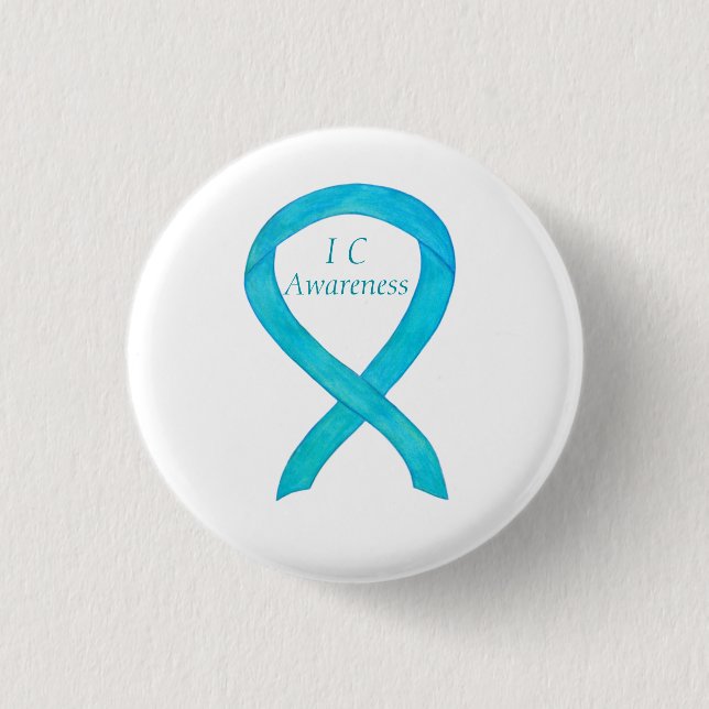 Interstitielle Cystitis (IC) Awareness Ribbon Butt Button (Vorderseite)