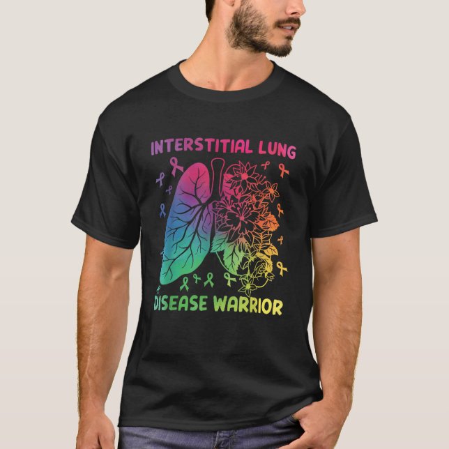 Interstitielle Lungenerkrankung Kriegerribbons T-Shirt (Vorderseite)