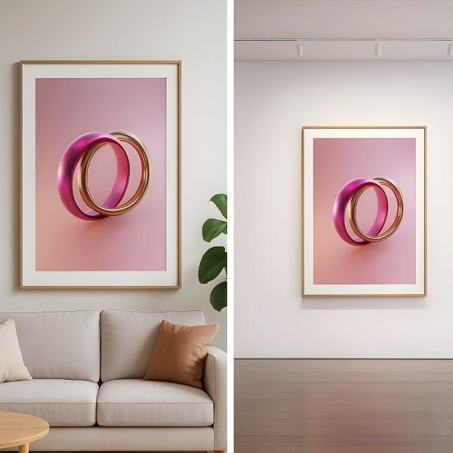 Intertwined Reflections-Modern Abstract Love Rings Poster (Von Creator hochgeladen)