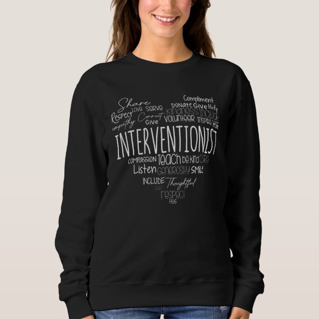 Interventionist Crew School Unterstützung Dyslexis Sweatshirt (Vorderseite)