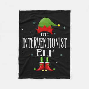 Interventionist Elf Xmas Matching Family Group Chr Fleecedecke