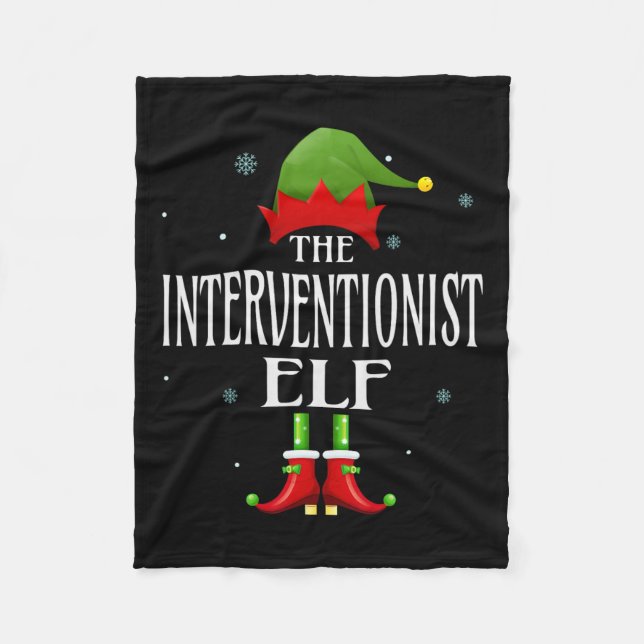 Interventionist Elf Xmas Matching Family Group Chr Fleecedecke (Vorderseite)