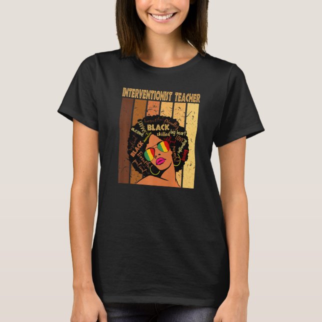 Interventionist Lehrer Afro African Black History T-Shirt (Vorderseite)