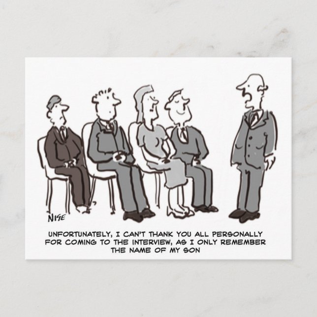 Interview mit Boss nur Erinnerung Name Son Postkarte (Vorderseite)